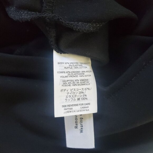 J. Crew Black Ponte Peplum Top V Neck Ruffle Hem Pullover XL (A-10) - Picture 9 of 10